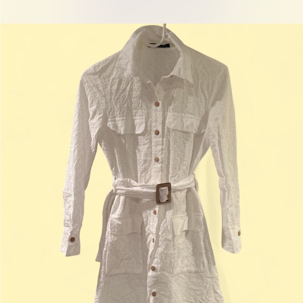 Zara White Eyelet Dress